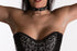 SiaLinda: Halsband echtes Elch Leder mit Strass schwarz 20mm breit
